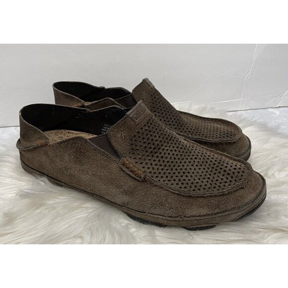 Olukai Moloa Kohana Casual Shoes Men’s Size 9‎ Leather Slip On Loafer Brown main image 5